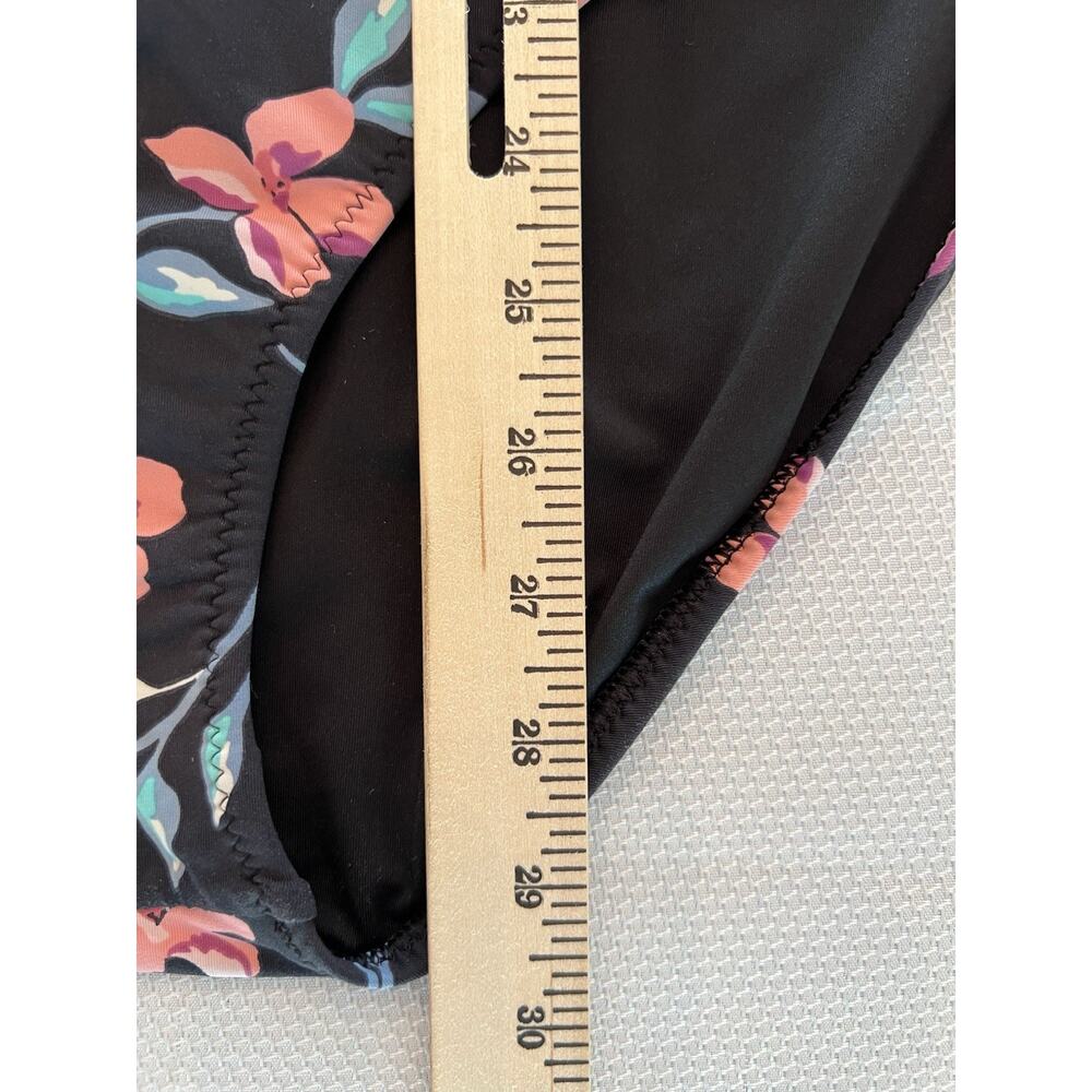 LANDS END SZ 16 Black Floral EUC‎ Beach Summer Vacation Pool Luxury V Neck Boat - Picture 8 of 9